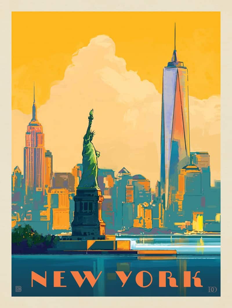 New York City Skyline Glow David Owens Illustration