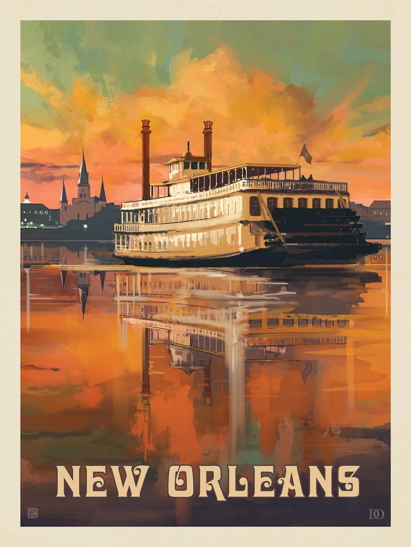 new orleans riverboat art